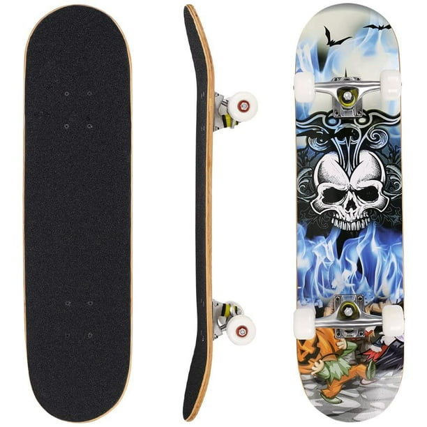 Skateboard Adult /& Kids Skateboard Beginners Double Kick Maple Fun Xmas Gift